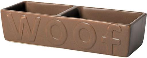 Ancol Ceramic Brown Double Dog Bowl RRP £9.99 CLEARANCE XL £7.99